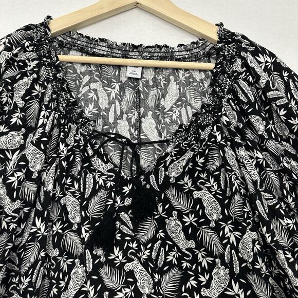 Old Navy Dress Womens XXL Black White Tigers Printed Lined Vacation Resort - Picture 2 of 14